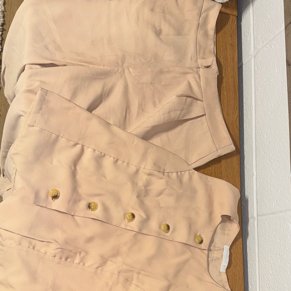 Beige Blouse with Gold Buttons